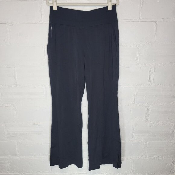 Athleta Women's Pants Zipper Pockets Split Hem Pull On Black AS IS - Picture 1 of 5